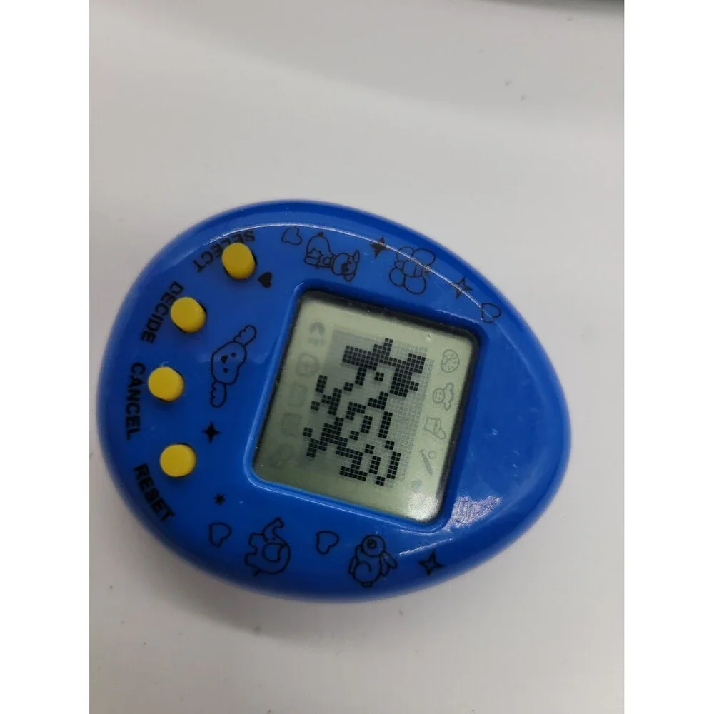 Retro 168-in-1 Virtual Pet Handheld Digital Game Blue Yellow - Tested Works
